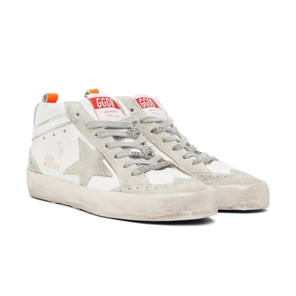 Golden Goose White and Gray Sneakers